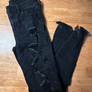 American Eagle Outfitters Black Skinny Jeans with Stretch